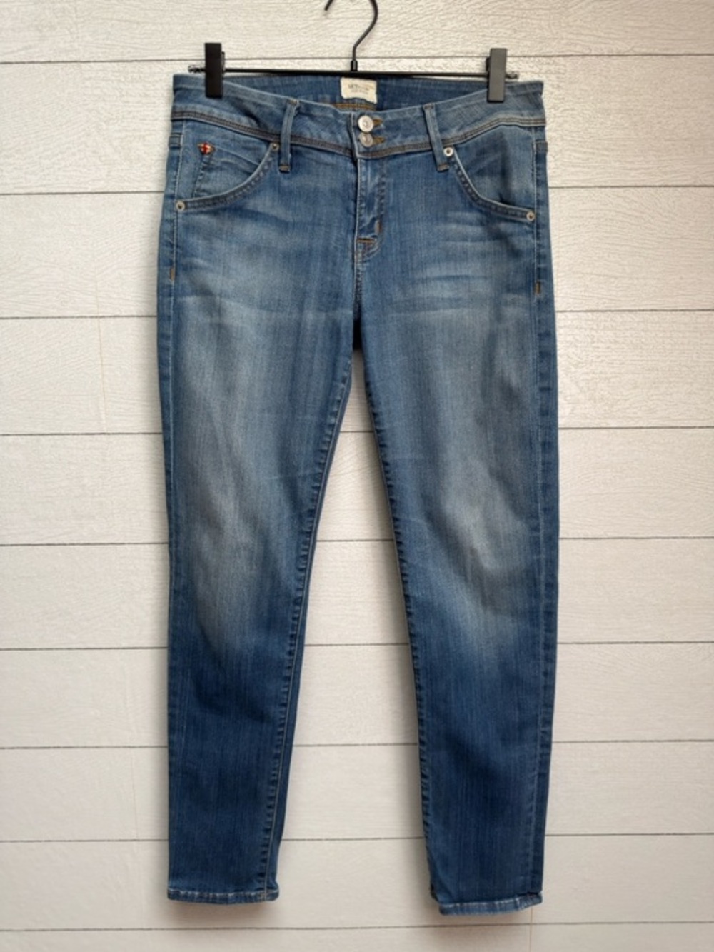 Hudson Nicole Ankle Skinny Jeans Medium Blue Faded Wash California Denim Size 29